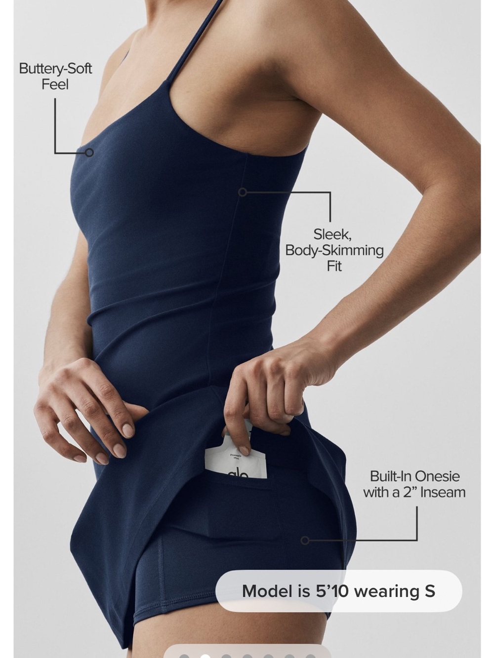 ALO Yoga Navy alosotf encore tennis dress